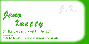 jeno kmetty business card